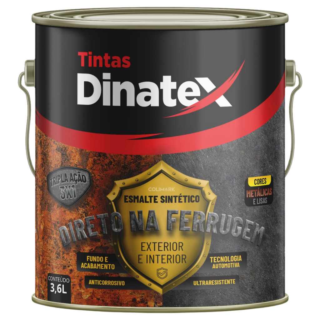 Direto na Ferrugem Tinta Esmalte Sintetico 3,6 Litros Dinatex - Todas ...