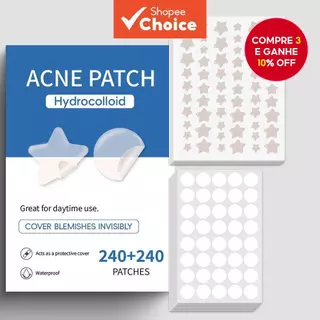480pcs Adesivos Transparentes Para Acne Em Formato De Estrela E Círculo, Adequados Para Diversos Tamanhos De espinhas em Oferta na Shopee