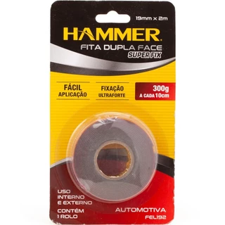 Fita dupla face multiuso automotiva 19mm x 2m - FEL-192 - Hammer em Oferta na Shopee