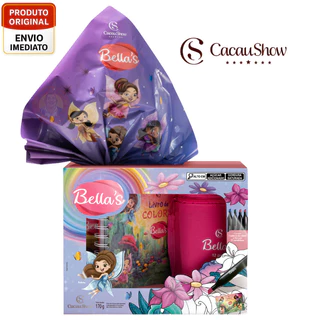 Ovo de Páscoa Bella's 170g Cacau Show Chocolate ao Leite + Caderno e Canetas Presente Infantil em Oferta na Shopee