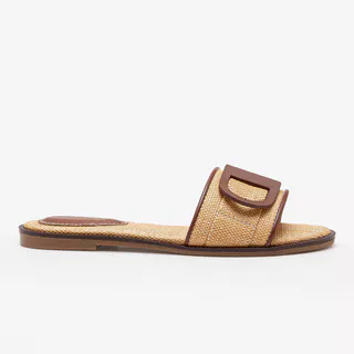 Rasteira Feminina Lunna Couro Bege em Oferta na Shopee