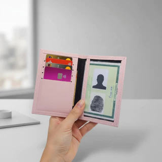Carteira Feminina Slim de Couro RG Porta Cartões, Porta Documentos CNH Cédulas