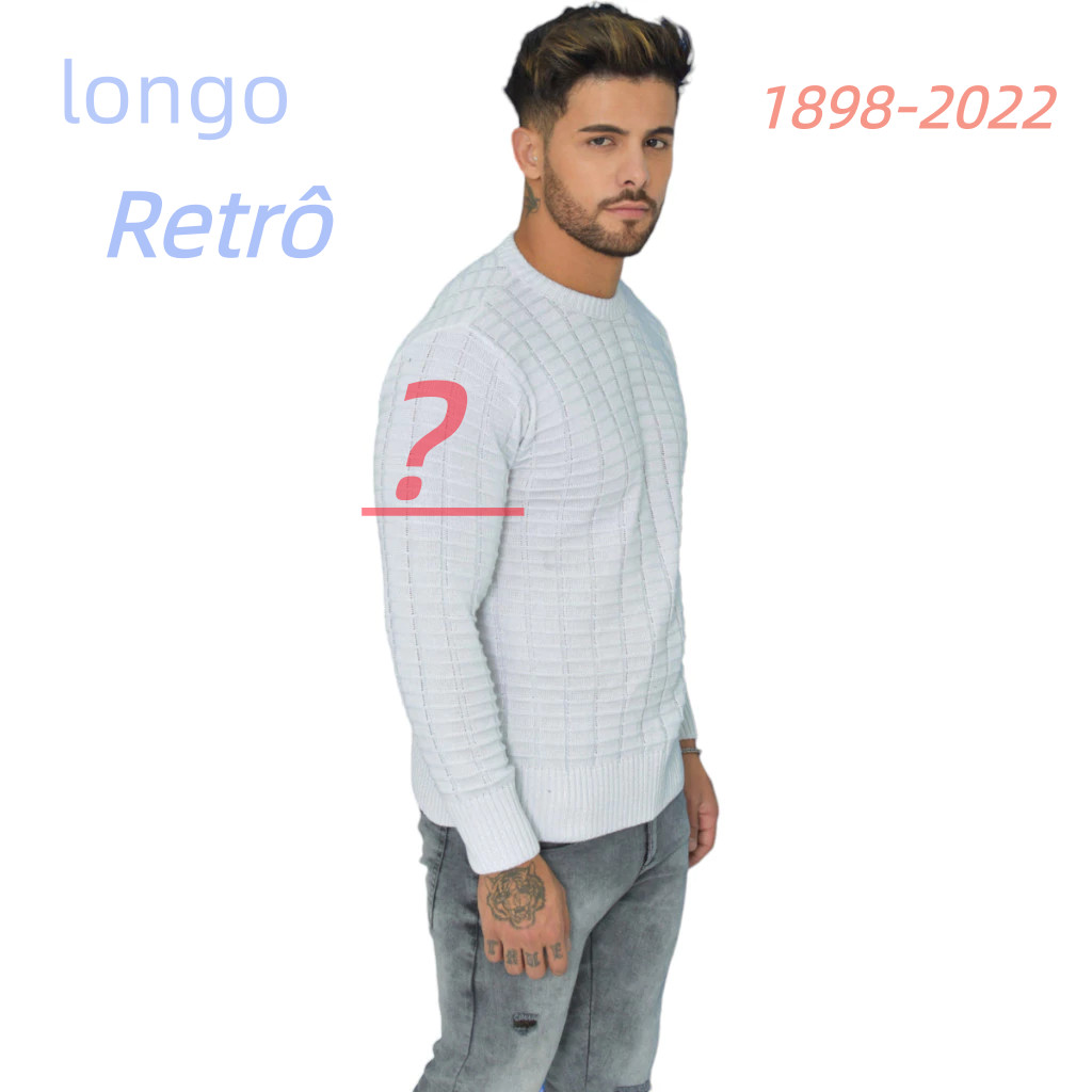 Suéter Retrô De Malha Fina Para Elegância Casual