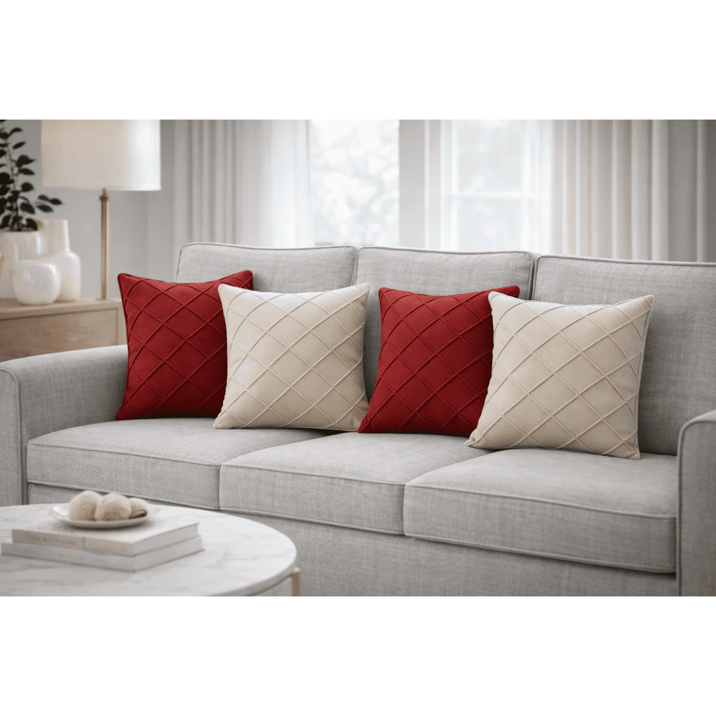 Kit 4 Capas de Almofada 40x40 Suede Luxo Decorativa para Sofá Sala Quarto Macia com Zíper — foto 2 de 4