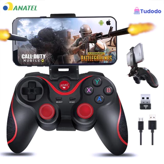 Joystick Bluetooth Universal Com Suporte Articulado Para Celular E Tablet Android Ipad Cabo USB
