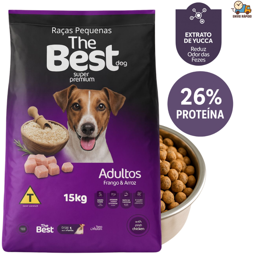 Ração The Best Dog Super Premium - RAÇAS PEQUENAS – Adultos 15kg ...