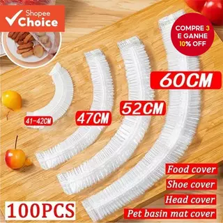 100 Unidades De Capa Elástica Para Alimentos | Envoltório De Cozinha Descartável Sem BPA Sacos De Armazenamento De Fruta em Oferta na Shopee