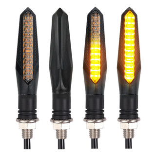 Kit 4/2 Peças Pisca Palito Slim De Seta Led Sequencial Esportiva Para Moto Amarelo Universal 12V