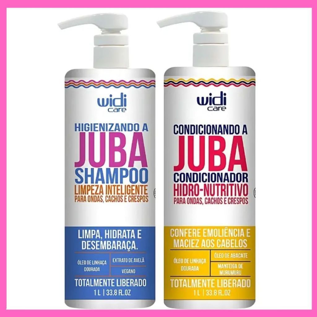 Kit Juba Shampoo e Condicionador Higienizando E Condicionando Cabelo Vegano Widi Care 1L em Oferta na Shopee