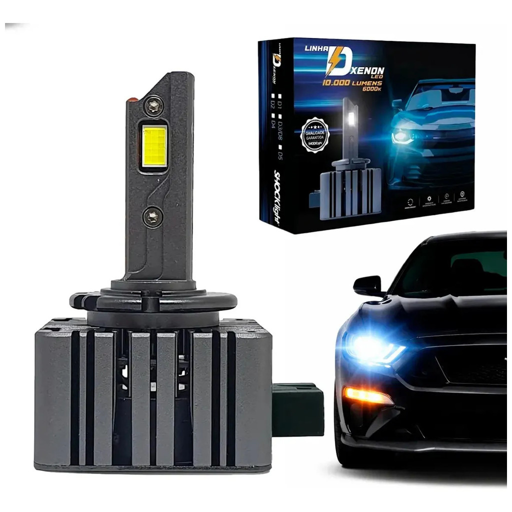 Xenon Led D1S Shocklight Despolarizado 6000K 12V Resistente a Vibração ...