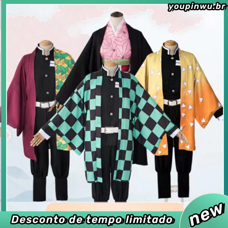 Fantasia Demon Slayer Tanjiro E Shinobu Cosplay Halloween | Shopee Brasil