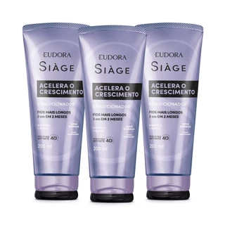 Combo Siàge Acelera o Crescimento: Condicionador 3x200ml em Oferta na Shopee