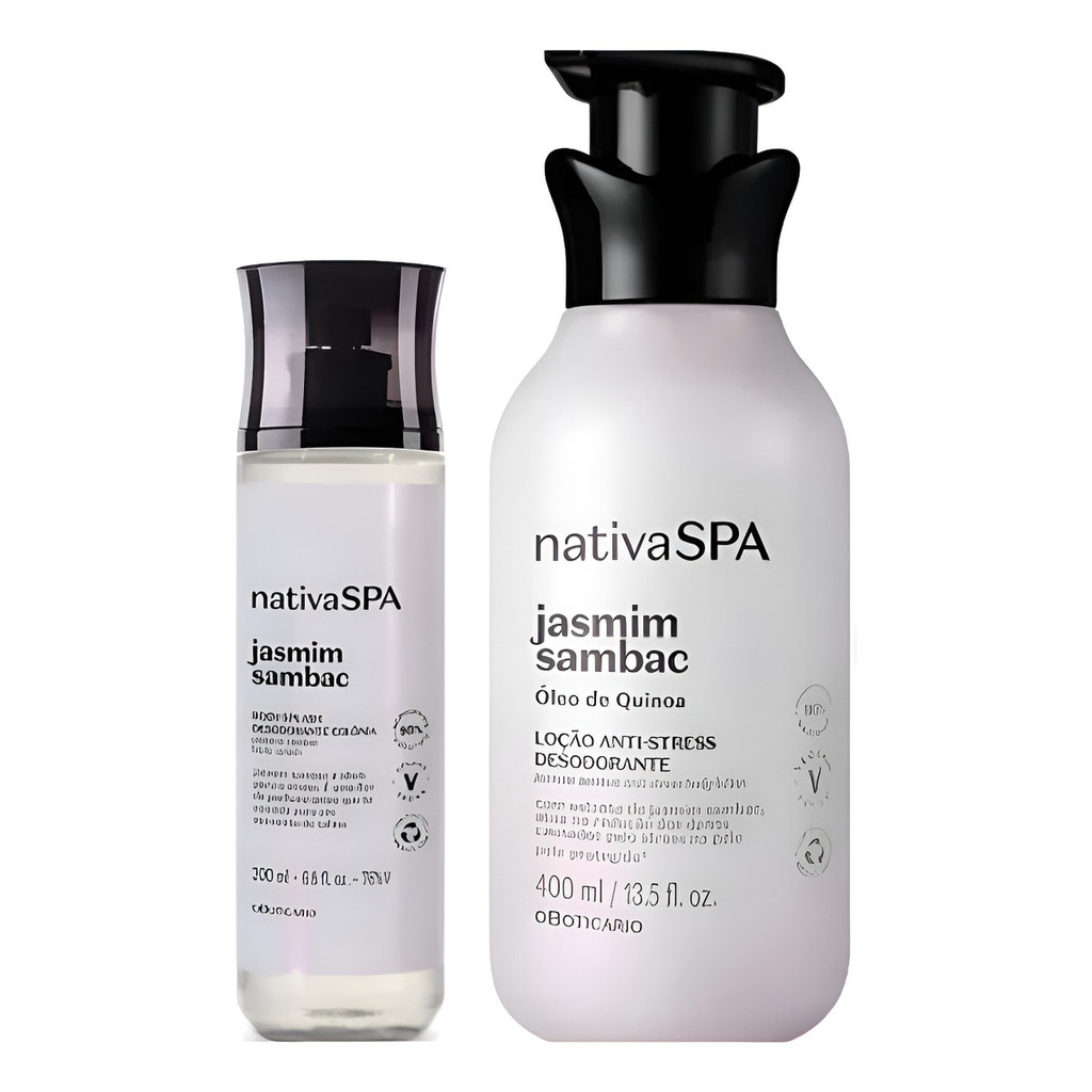 kit Nativa Spa Jasmim Sambac: Loção Corporal + Body Splash Boticario em Oferta na Shopee
