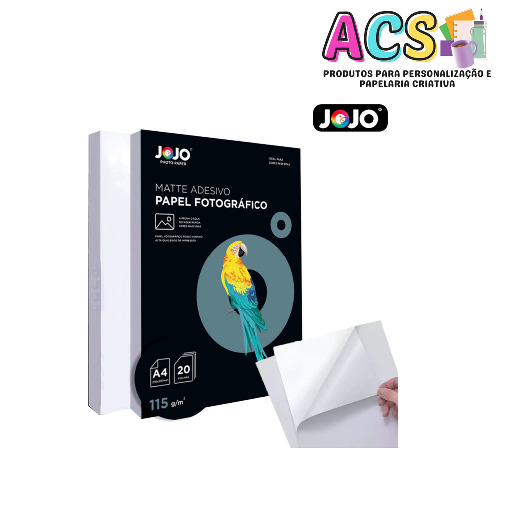 PAPEL ADESIVO 115G MATTE JOJO | Shopee Brasil