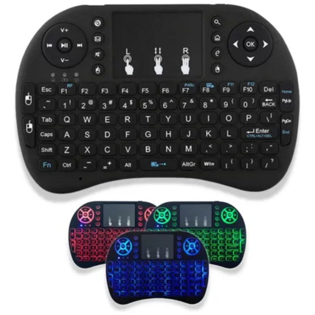 Kit Mini Teclado Controle Sem Fio Para Smart Tv Tv Box Portátil ...