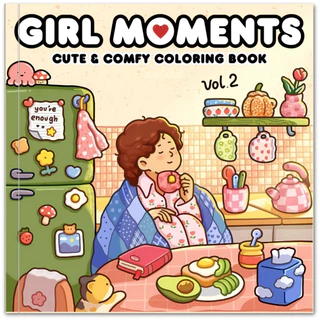 Girl Moments Volume 2 | Livro de Colorir com Atividades Diárias Fofas e Aconchegantes | 43 Pág. 120gr em Oferta na Shopee