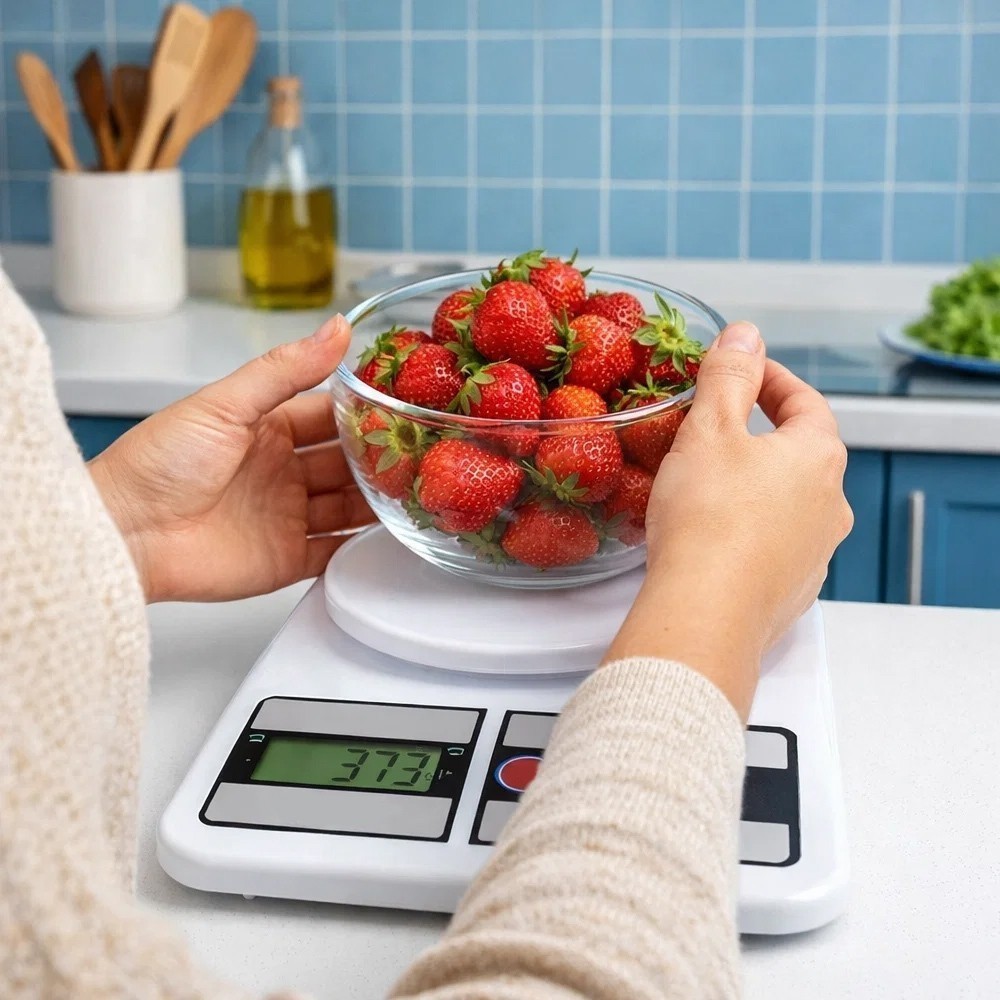 Balança Digital Cozinha 10kg Precisão Gramas Tara Visor Display Pesar ...