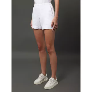 Shorts Feminino de Linho Misto Calvin Klein Jeans - Branco em Oferta na Shopee