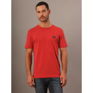 Camiseta Manga Curta Calvin Klein Jeans Masculino Com Logotipo - Vermelho em Oferta na Shopee