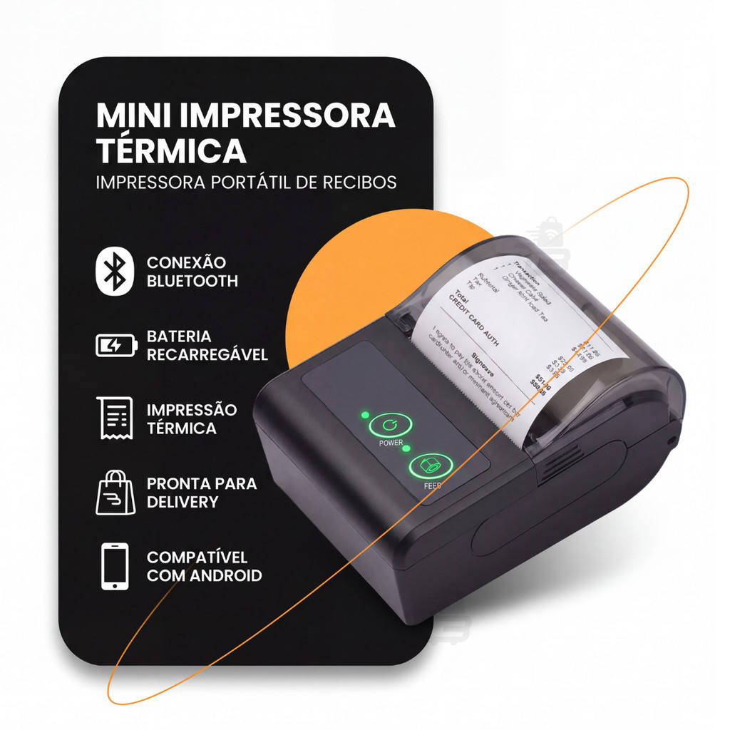 Impressora Termica Bluetooth 58mm Mini Portatil Para Delivery iFood PDV ...