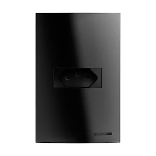Tomada Brava Up Soprano 2P+T 10A com Plac 4X2 Preto 250V em Oferta na Shopee