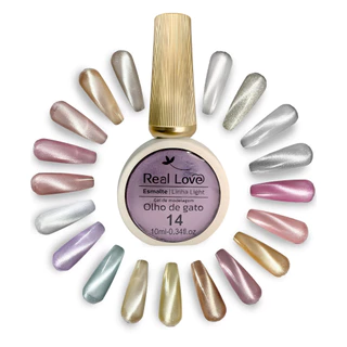 Esmalte Em Gel Magnetico Refletivo Glitter Olho De Gato 10ml - Real Love em Oferta na Shopee