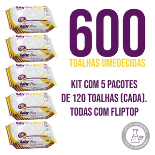 Kit com 5 Lenços/Toalhas Umedecidas Baby Free Plus Em 120 Lenços cada em Oferta na Shopee