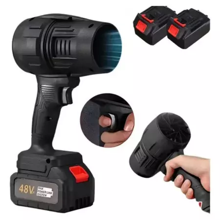 Secador de cabelo turbo portátil recarregável, 48V, equipado com 2 baterias--2185