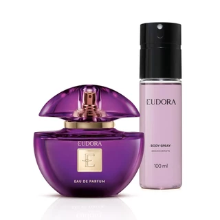 Combo Eudora Roxo: Eau de Parfum 75ml + Body Spray 100ml em Oferta na Shopee
