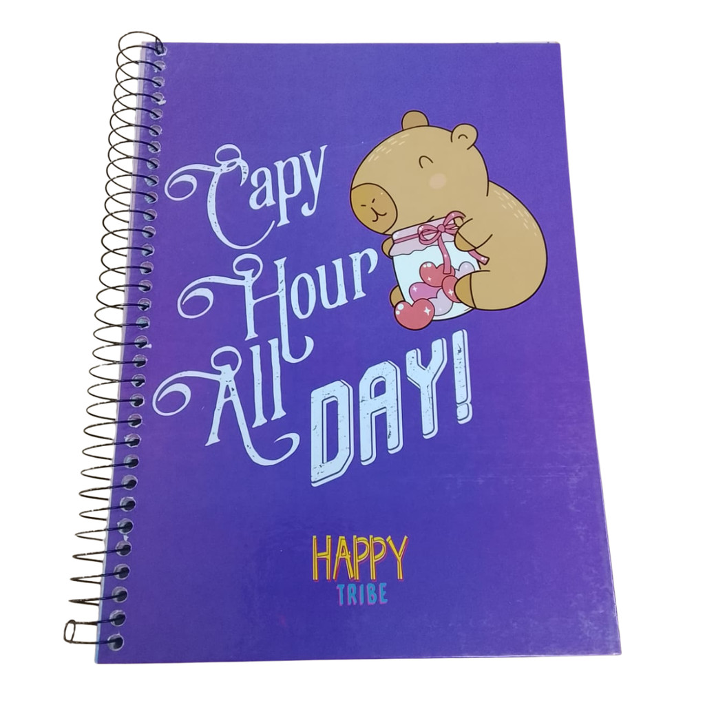 Caderno Espiral Capa Dura Grande Capy 1 Matéria 96 Folhas Escolar