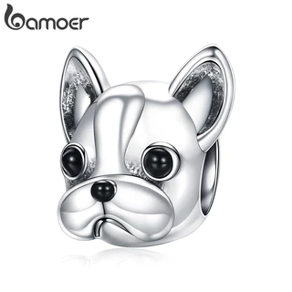 Bamoer Bead Bulldog Francês Pingente DIY Pulseira Colar Acessórios Para Presentes Femininos em Oferta na Shopee