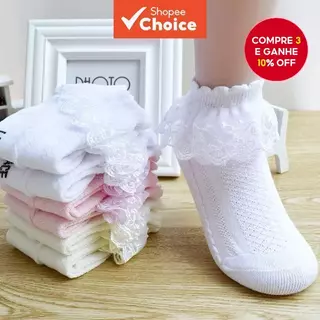 Meias De Renda Princesa Para Bebês Recém-Nascidos – Macias E Respiráveis Vestir No Tornozelo (1 Par) em Oferta na Shopee