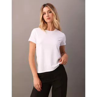 Camiseta Feminina Slim Estampa Mini Calvin Klein Jeans - Branco em Oferta na Shopee