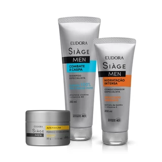 Combo Siàge Men: Shampoo 250ml + Condicionador 200ml + Pomada Modeladora 90g em Oferta na Shopee