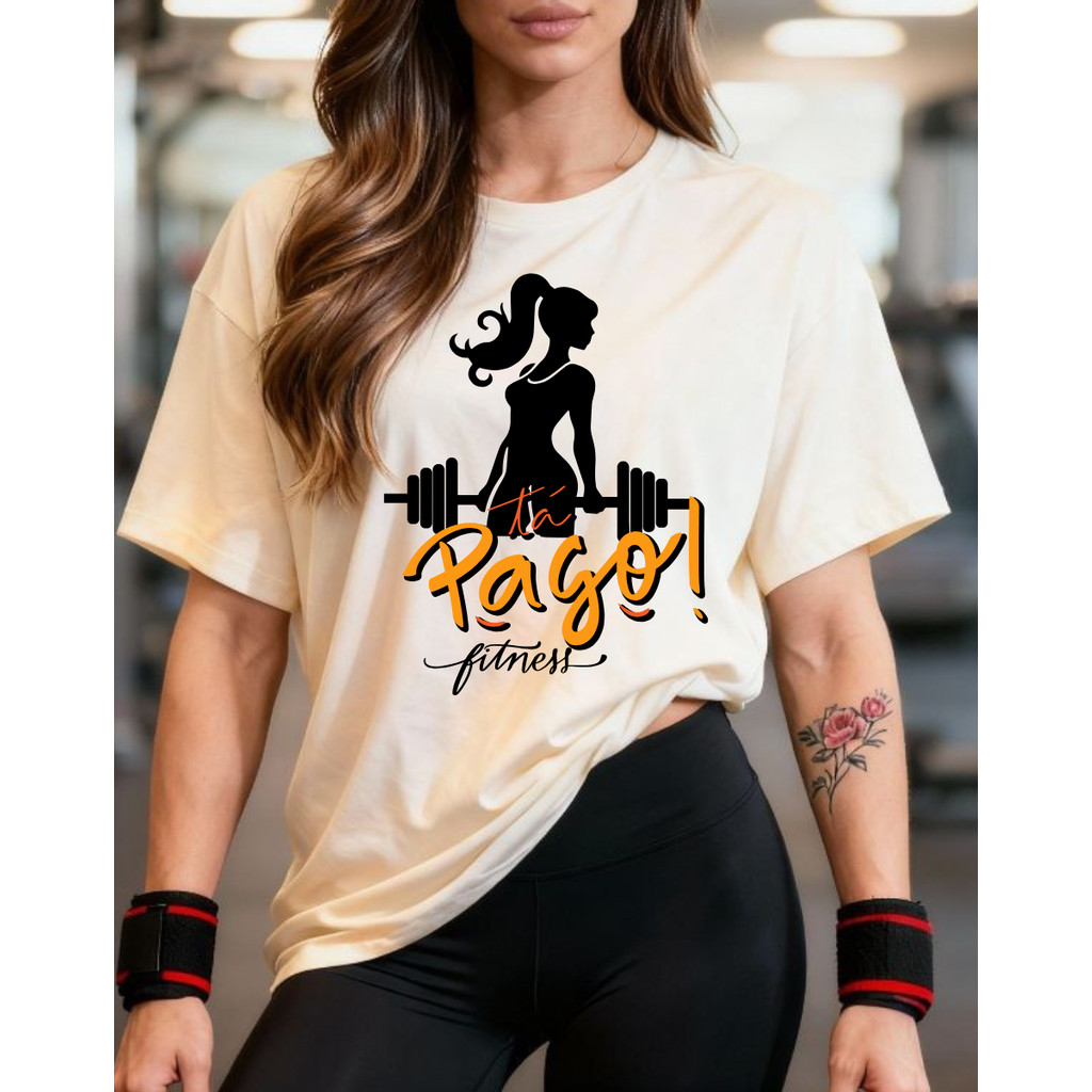 Camiseta Tshirt Oversized 100% Algodão Feminina Gym Treino Academia ...