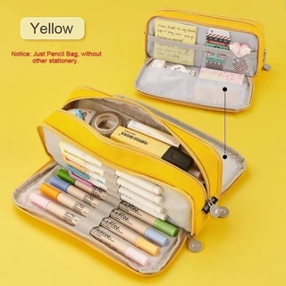 Estojo De Lápis De Tecido De Grande Capacidade Camada /Double Sided Pen Bag Pencil Case/Escolar/Escritório/Faculdade em Oferta na Shopee