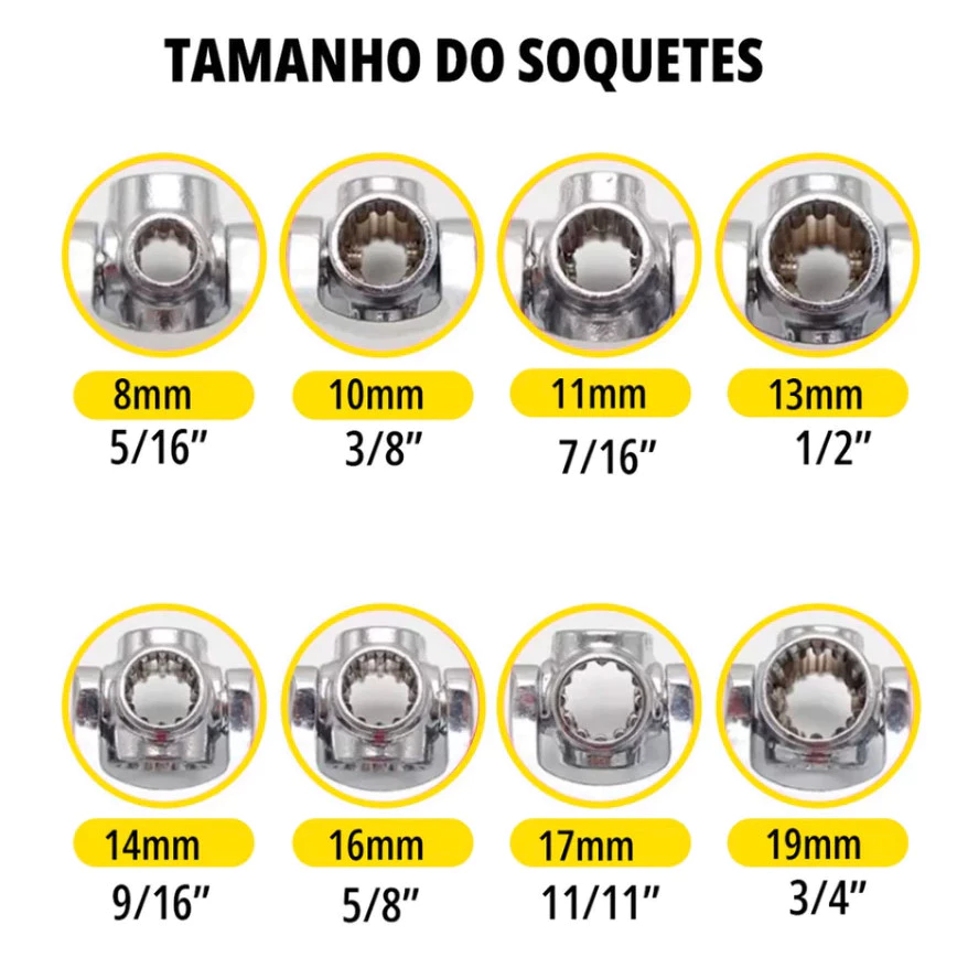 Chave Multifuncional 48 Em 1 360º Jogo ferramentas chave Soquete Universal 48 peças