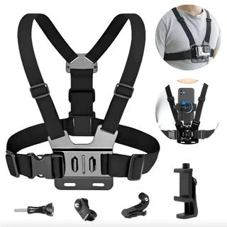 Suporte de Peito Para Celular e Gopro Peitoral Peito ajustável Câmera Esportivo Moto