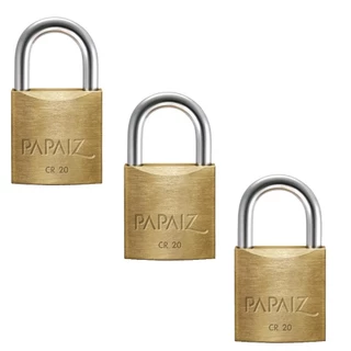 Kit 3 cadeados em latão de 20 mm - CR20 Papaiz em Oferta na Shopee