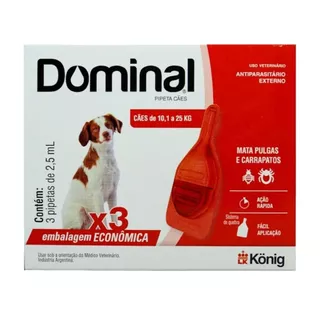 Dominal Pipeta Para Cães de 10,1 a 25 Kg 3x Pipetas de 2ML em Oferta na Shopee