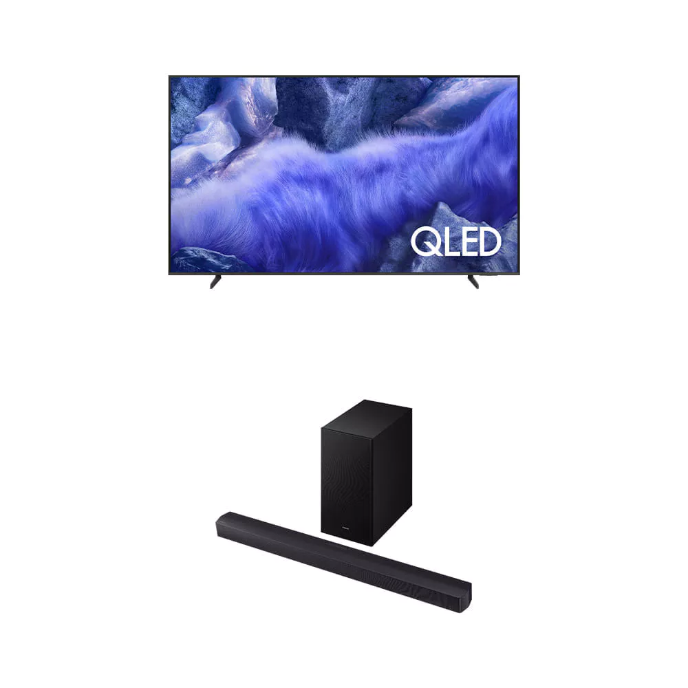 TV QLED 65" preta com design slim