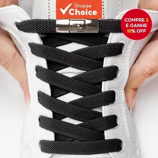 Cadarços Elásticos Sem Amarração Com Fivelas De Metal – Fáceis De Colocar/Desligar Para Adultos E Crianças , Ideais Corr em Oferta na Shopee