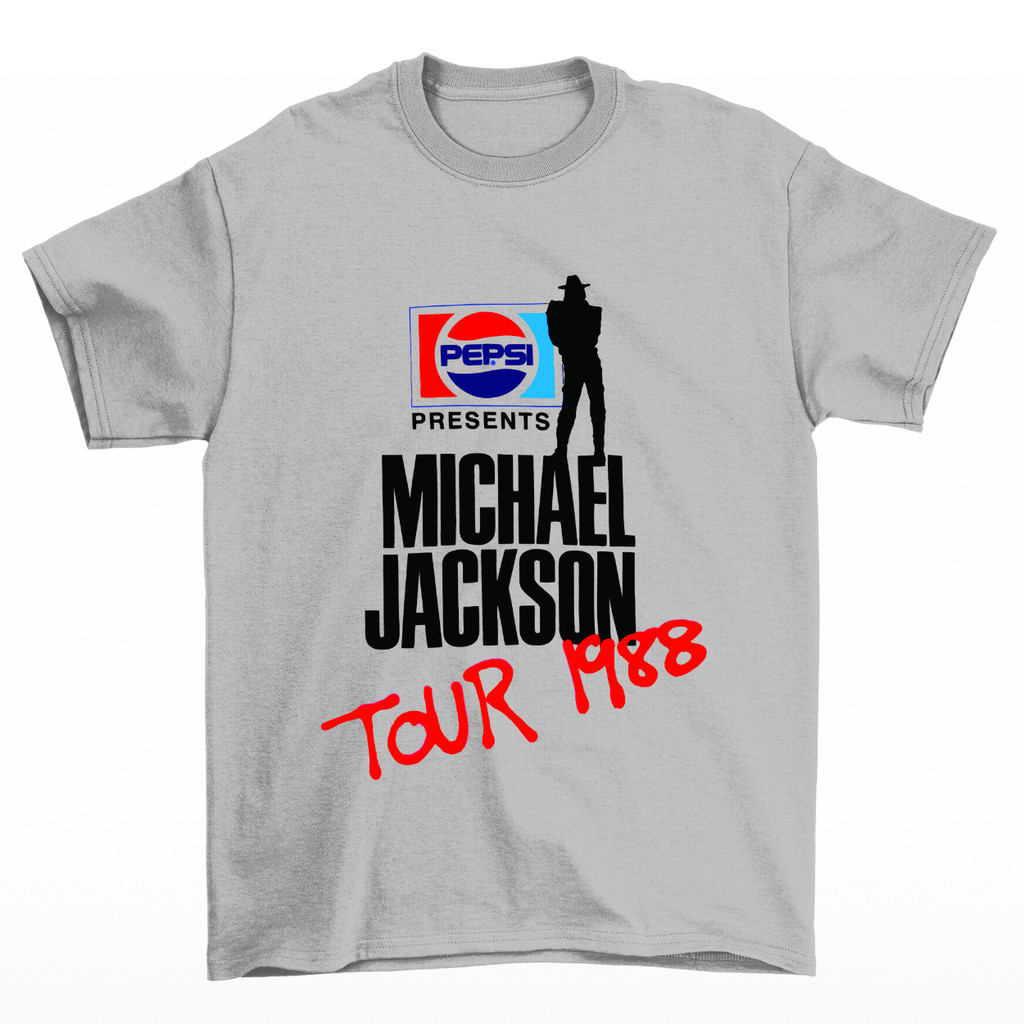 Camiseta Manga Curta Estampada do Cantor Michael Jackson Bad World
