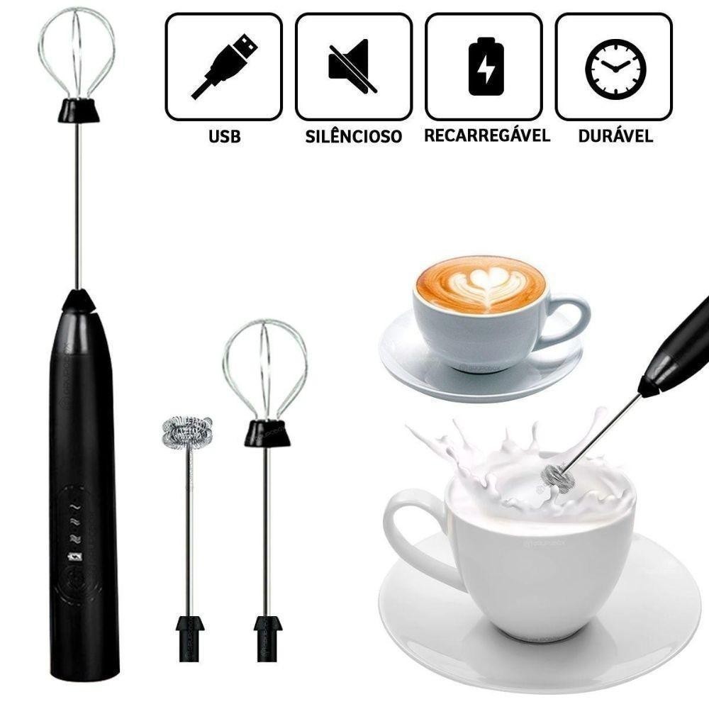 Mini Mixer Misturador Bebidas Ovos Portátil Elétrico Bateria