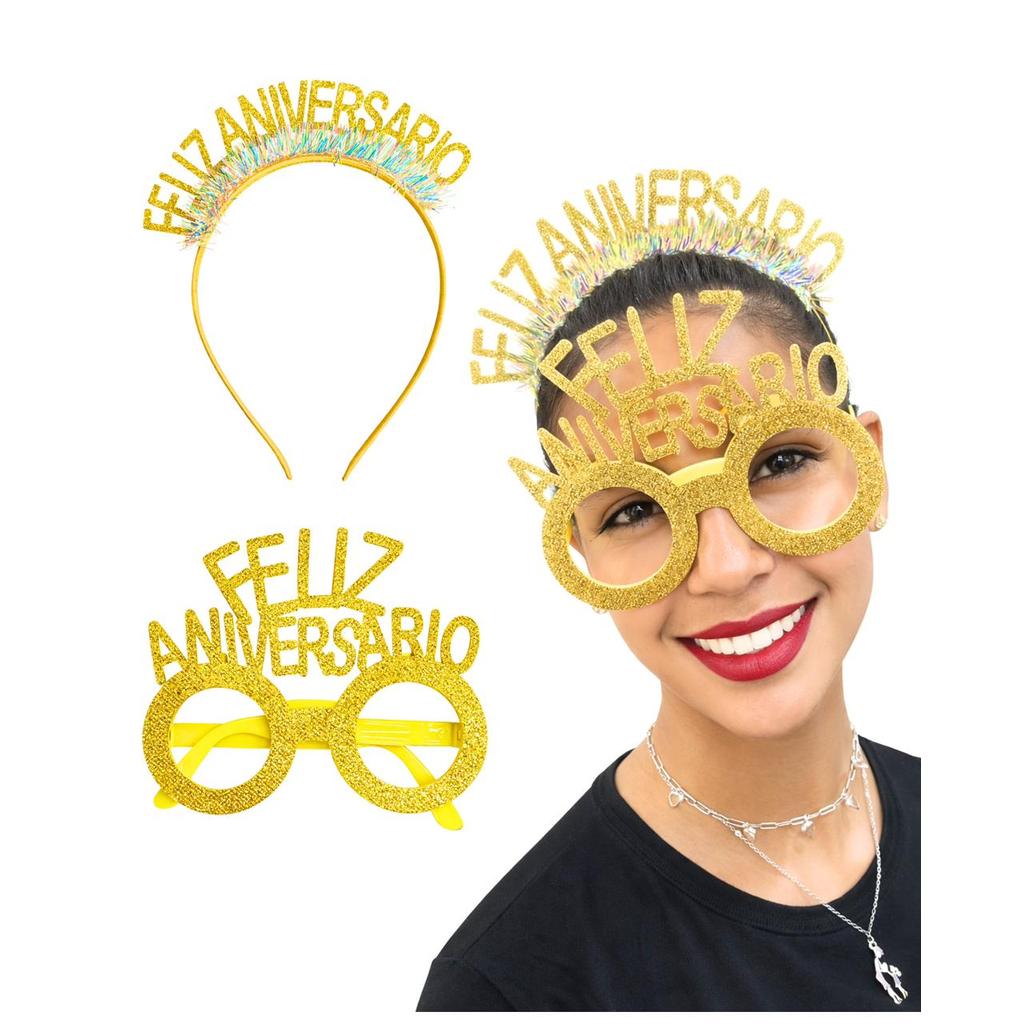 Kit Óculos e Tiara Feliz Aniversário Party Dream Kit com óculos e tiara