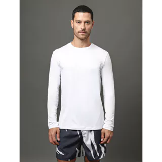 Camiseta Masculina Manga Longa Calvin Klein Swimwear - Branco em Oferta na Shopee