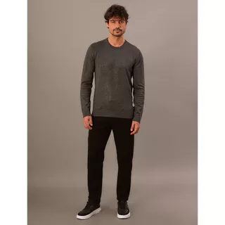 Tricot Masculino Gola Careca Viscose Calvin Klein Jeans - Chumbo em Oferta na Shopee