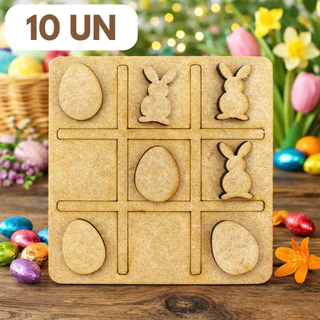 10 Jogo Da Velha Lembrancinhas Páscoa MDF Peças Coelho Ovo Brinquedo Infantil Crianças em Oferta na Shopee