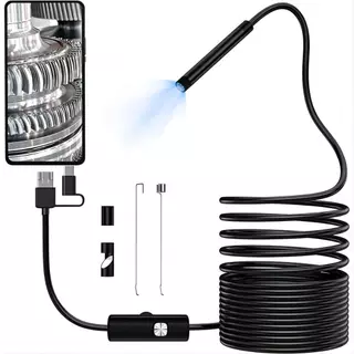 Câmera Endoscópica USB 2m 5m Para Android E PC Câmera Sonda Inspeção Com LED Flexível Oferta
