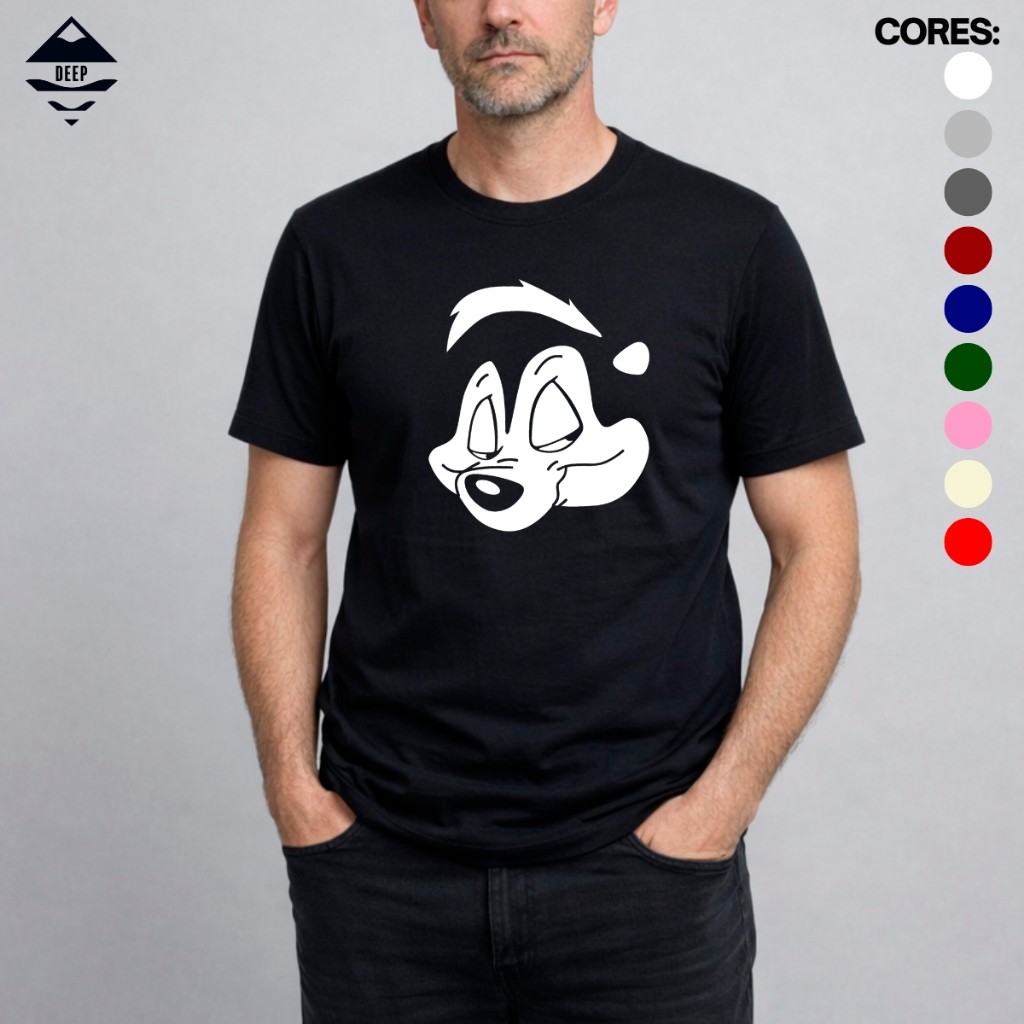 Camisa Camiseta Pepe Le Pew Slash Masculino Gambá Desenho Promo